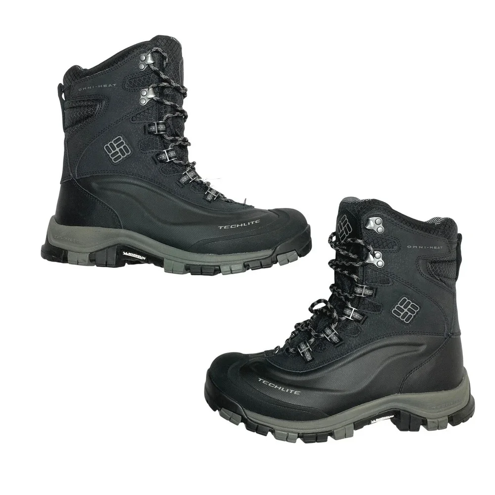 Columbia Bugaboot Plus III Snow Boots Mens 9.5 Black Omni-HeatWide BI2745-010
